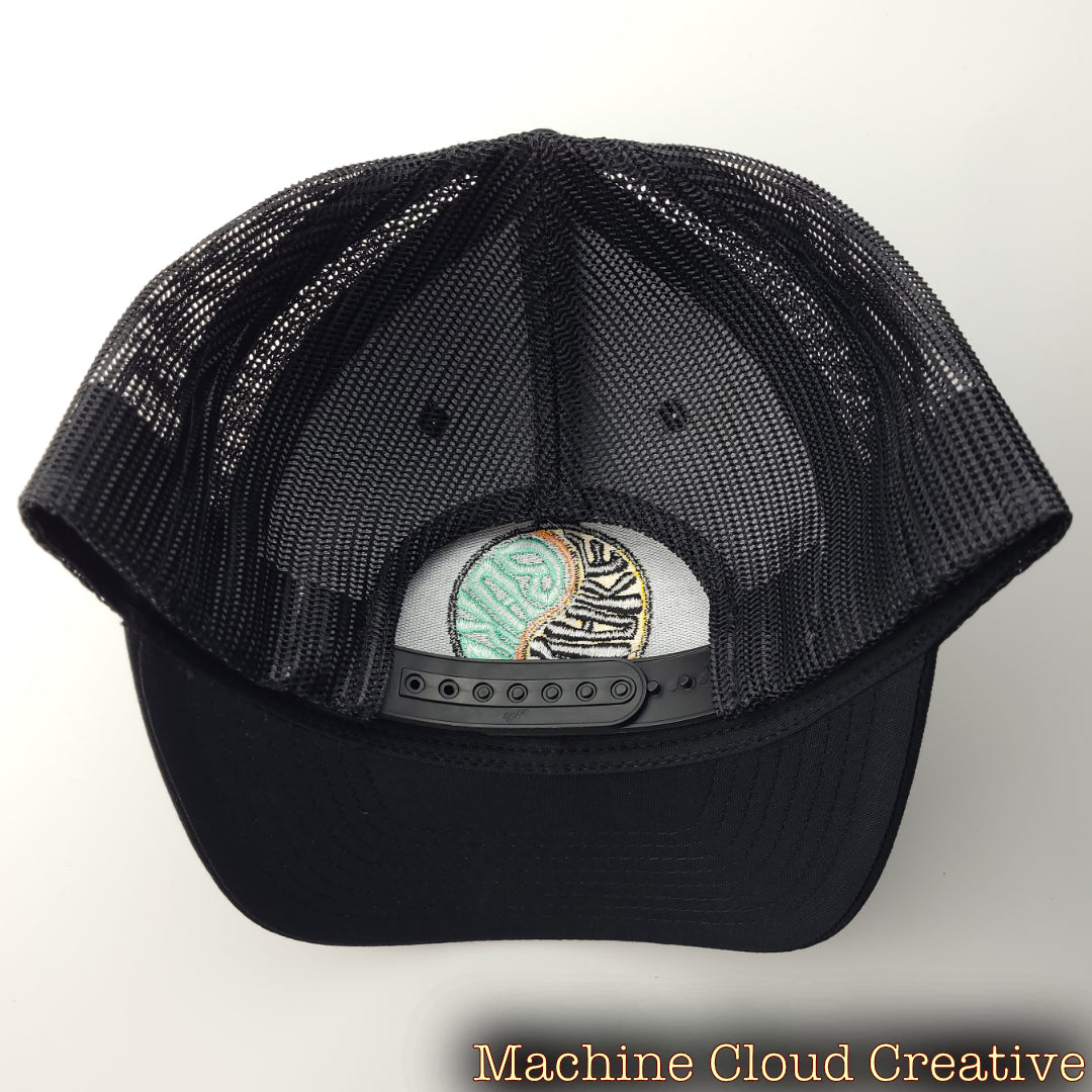 Wake and Bake embroidered trucker hat back
