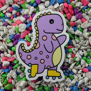 Rollerskateosaurus Vinyl Sticker